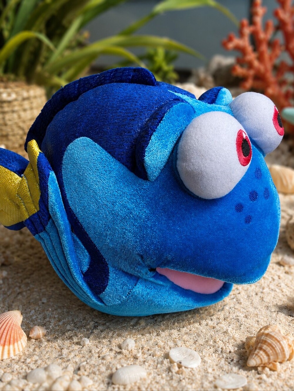 Disney Finding Nemo Talking Dory Plush Toy  Puppet 13 By 10 Inches Plush